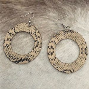 Snakeskin fabric earrings